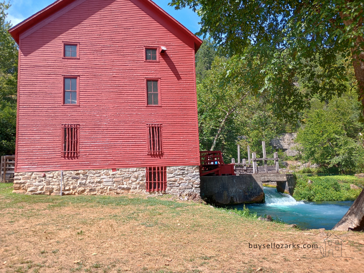 Alley Mill and its crystal-clear blue spring water in the Ozarks of southern Missouri — a glimpse of everyday life when living in the Ozarks