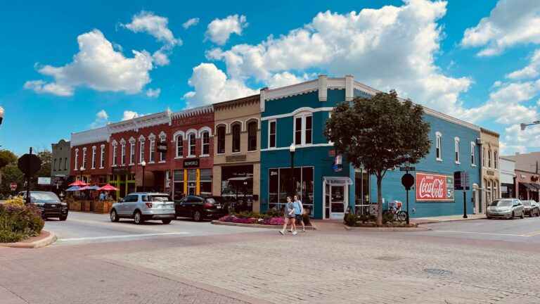 Downtown Bentonville, Arkansas - a fast-growing destination for professionals moving to the Ozarks.