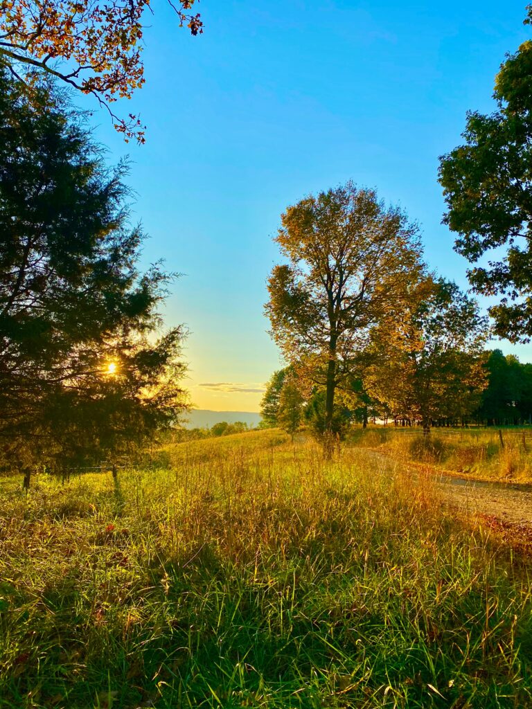 Fall sunset in northern Arkansas near the Buffalo River and Mountain Home